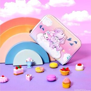 NWT Loungefly HelloKitty &Friends x CareBear Care-a-Lot Zip-Around wallet